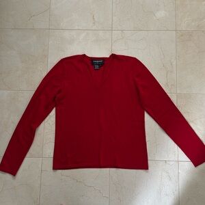 Red V neck sweater, Size S